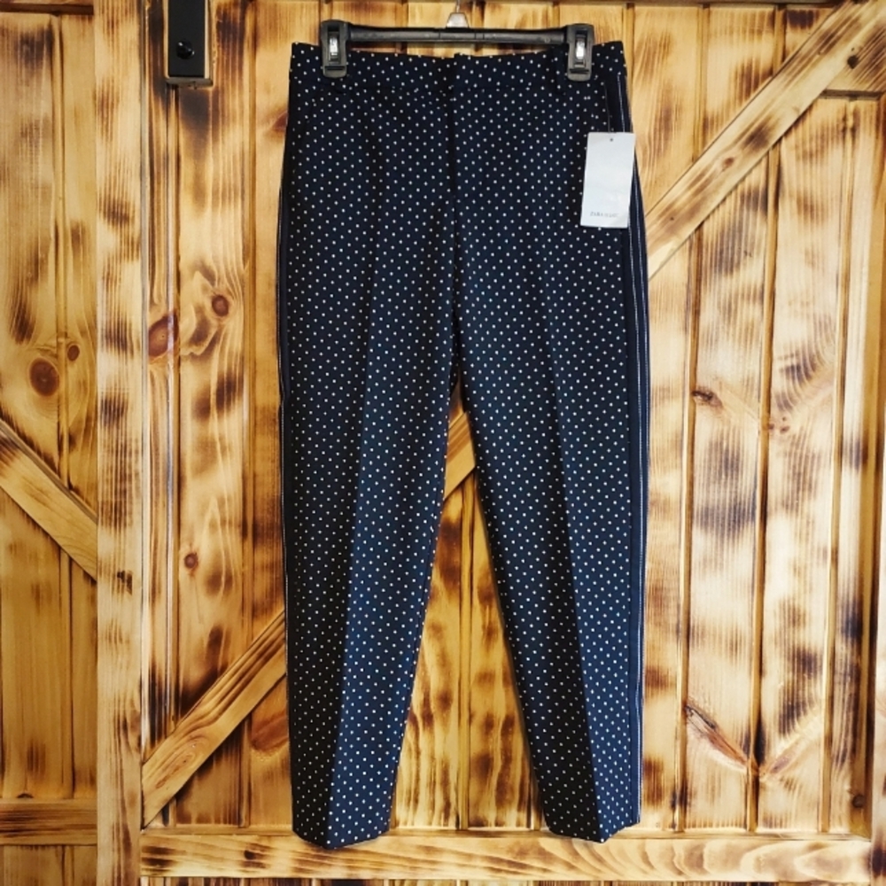 Zara women's black/white polka dot trousers